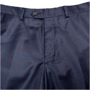 Proper Cloth MTM Dress Pants (31x33) Loro Piana Wool Silk Twill Flat Front Navy